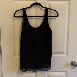 Cute Chiffon Black Tank Top